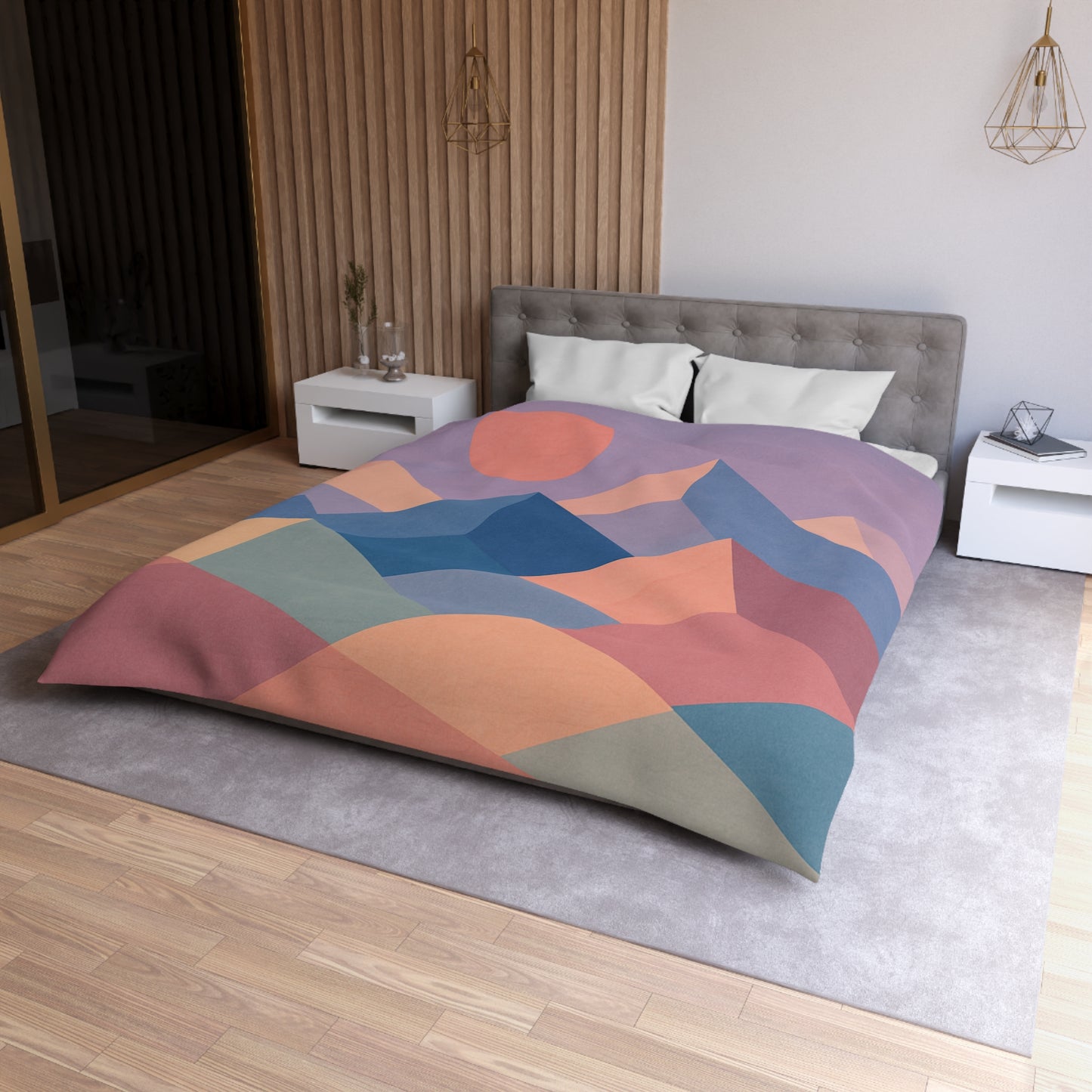Mauve Peaks Microfiber Duvet Cover