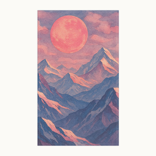 Majestic Pink Moon Tea Towel