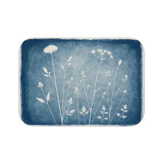 Meadow Cyanotype Silhouettes Bath Mat