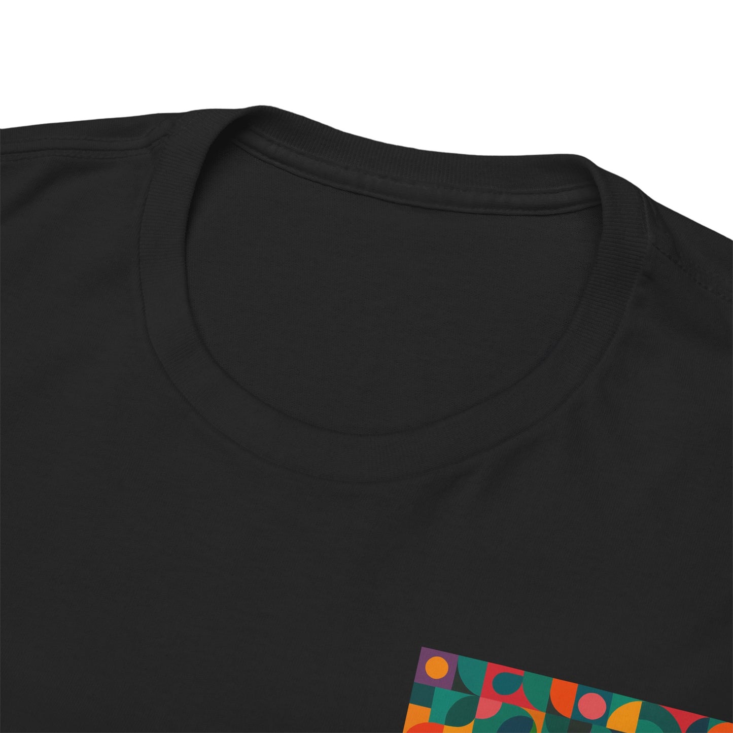 Colorful Geometric Print Unisex Heavy Cotton Tee, Comfortable Graphic T-Shirt, Casual Wear, Gift for Art Lovers, Everyday Style