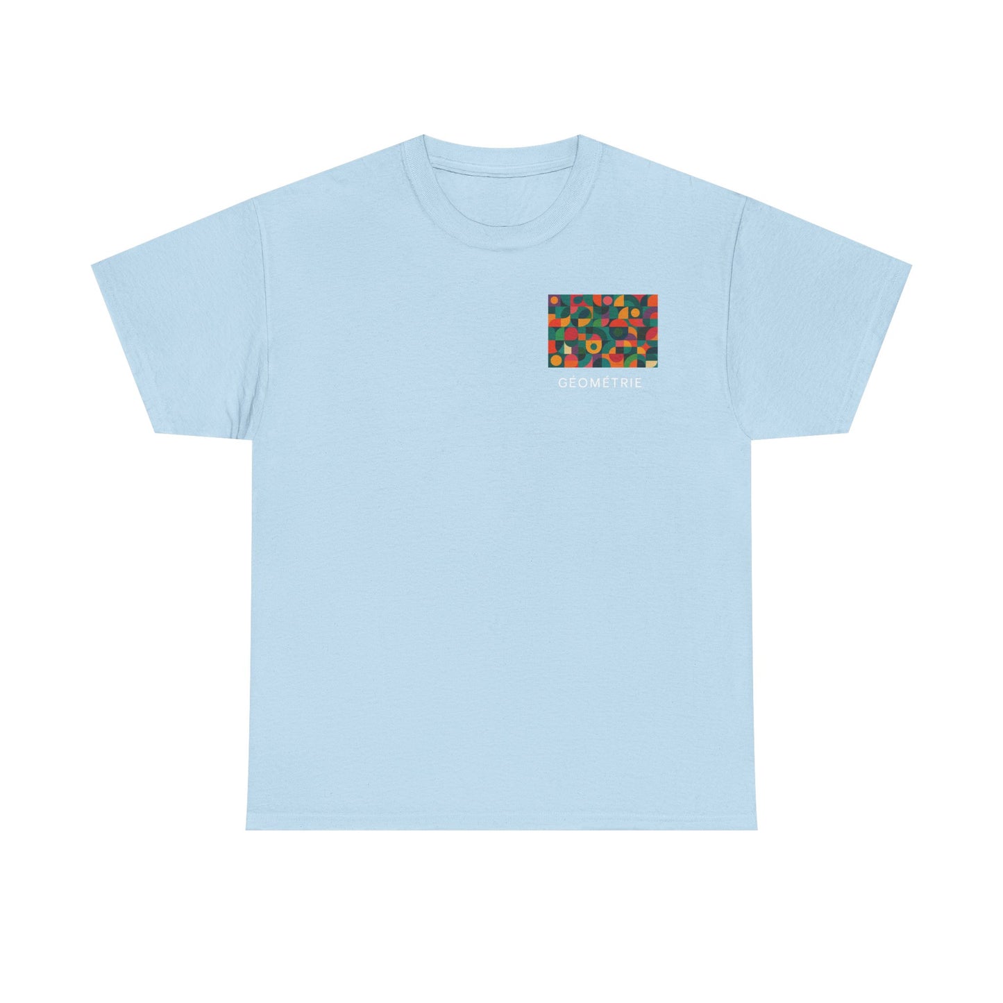 Colorful Geometric Print Unisex Heavy Cotton Tee, Comfortable Graphic T-Shirt, Casual Wear, Gift for Art Lovers, Everyday Style