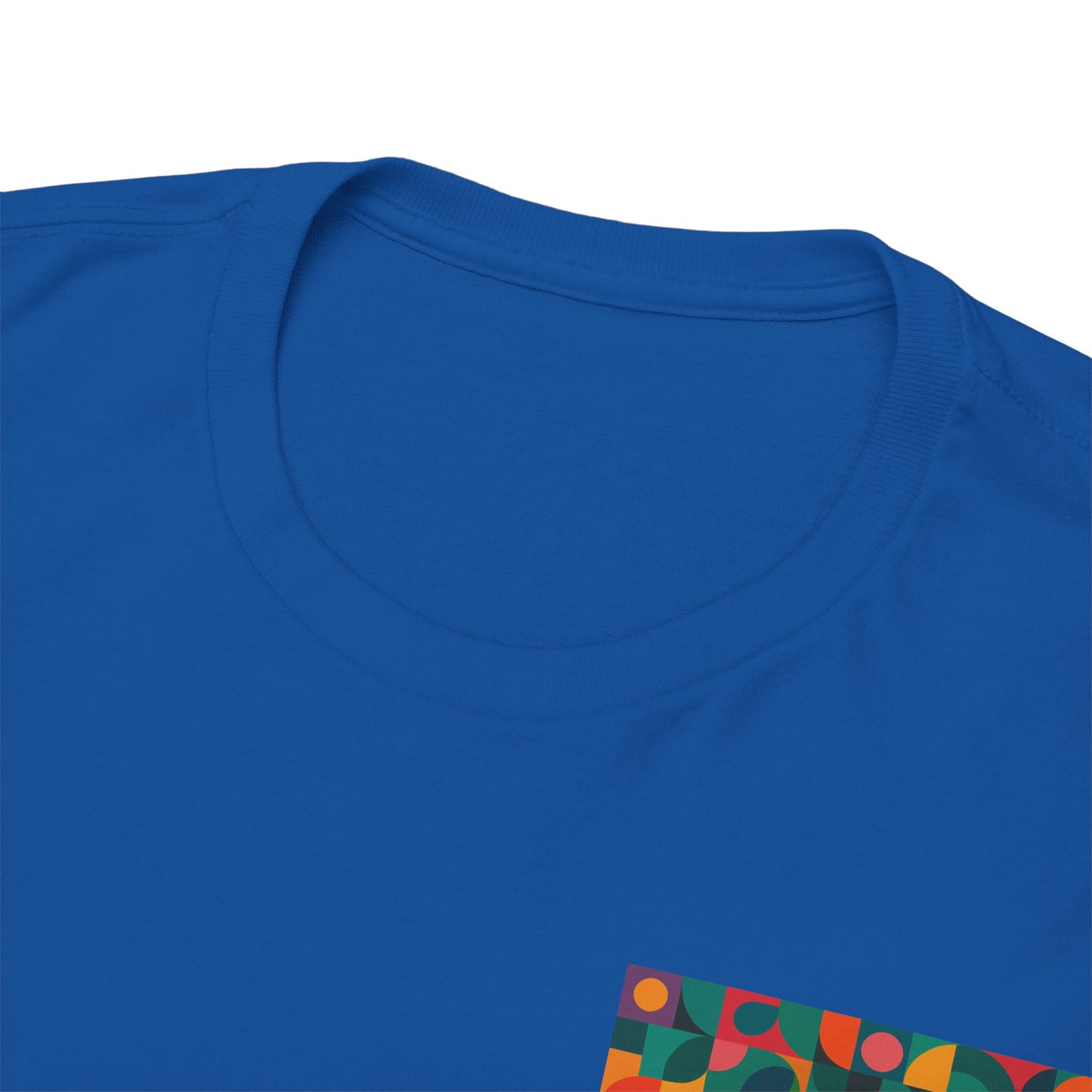 Colorful Geometric Print Unisex Heavy Cotton Tee, Comfortable Graphic T-Shirt, Casual Wear, Gift for Art Lovers, Everyday Style