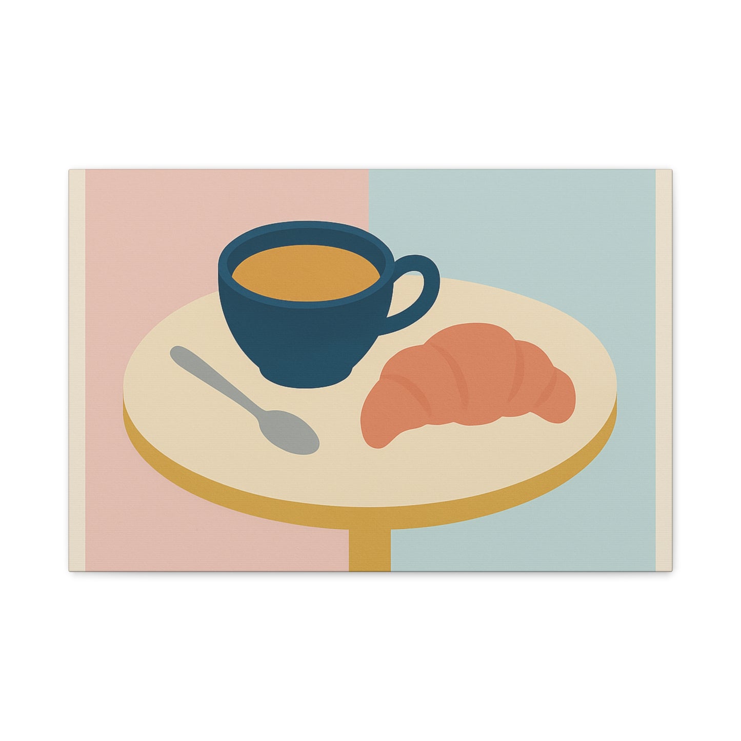 Minimalist Breakfast Scene Stretched Canvas Wall Art
