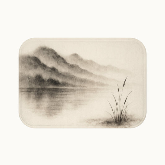 Sumi E Misty Mountains Bath Mat