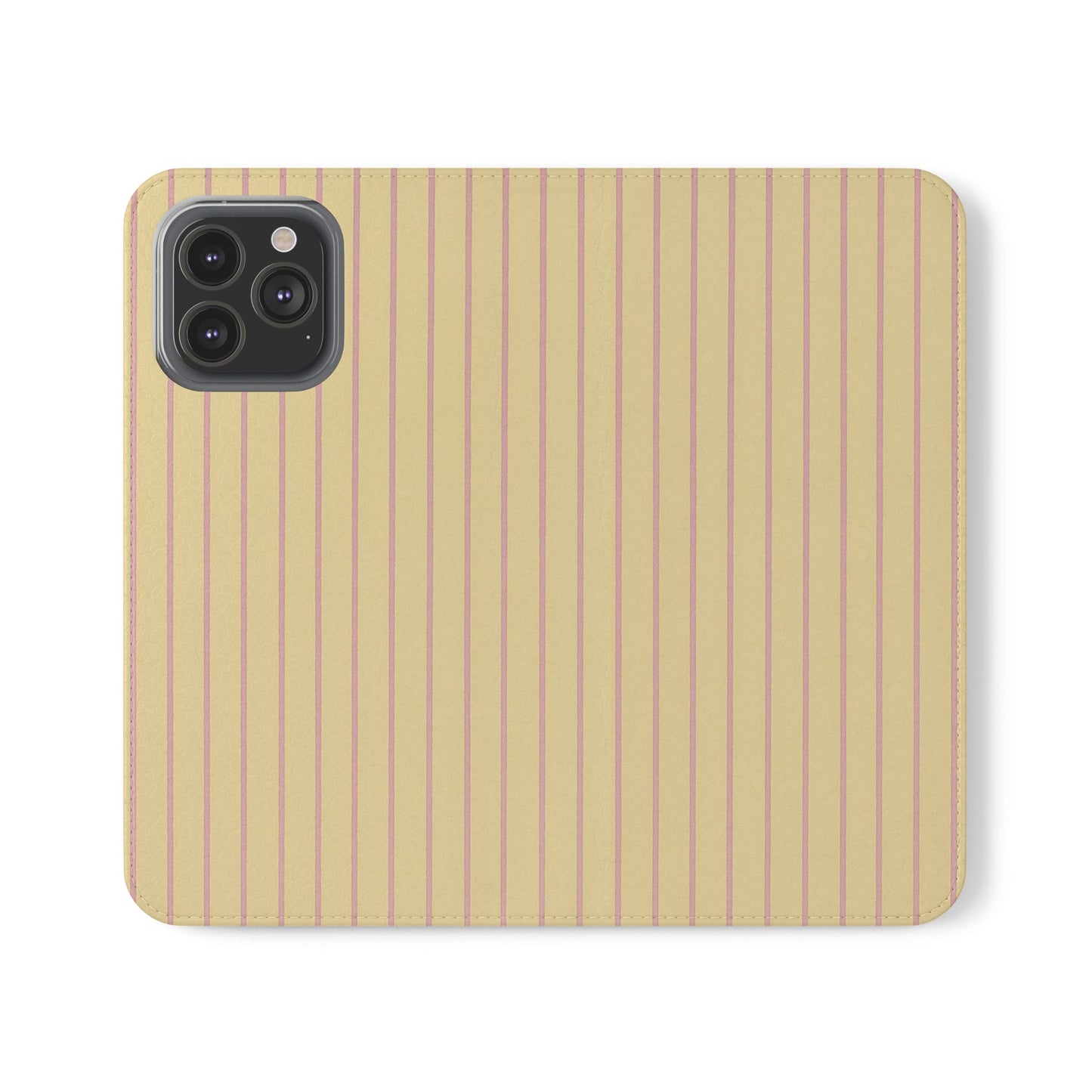 Blush Pinstripe Vegan Leather Flip Case