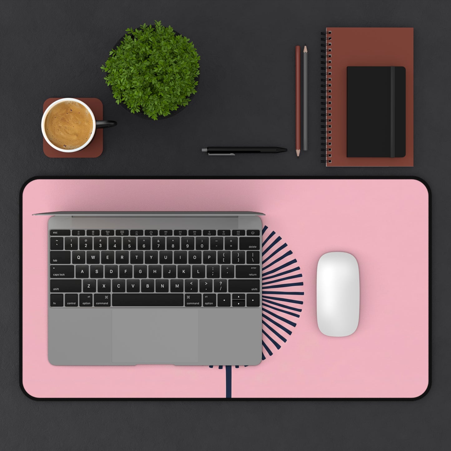 Pink Dandelion Desk Mat