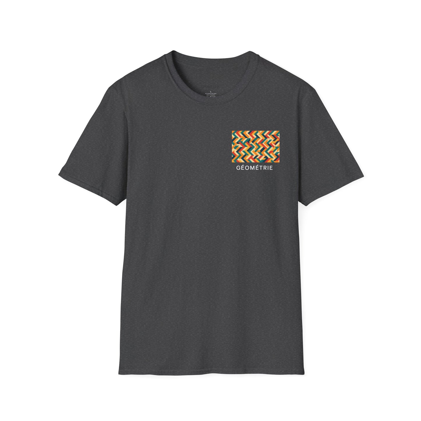 Geometric Pattern Unisex Softstyle T-Shirt, Casual Wear, Gift for Him/Her, Summer Fashion, Art-Inspired Tee