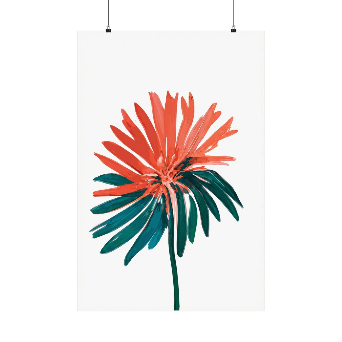 Coral Palm Art Poster