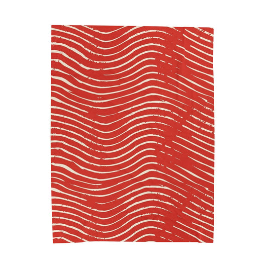 Scarlet Tide Velveteen Plush Blanket