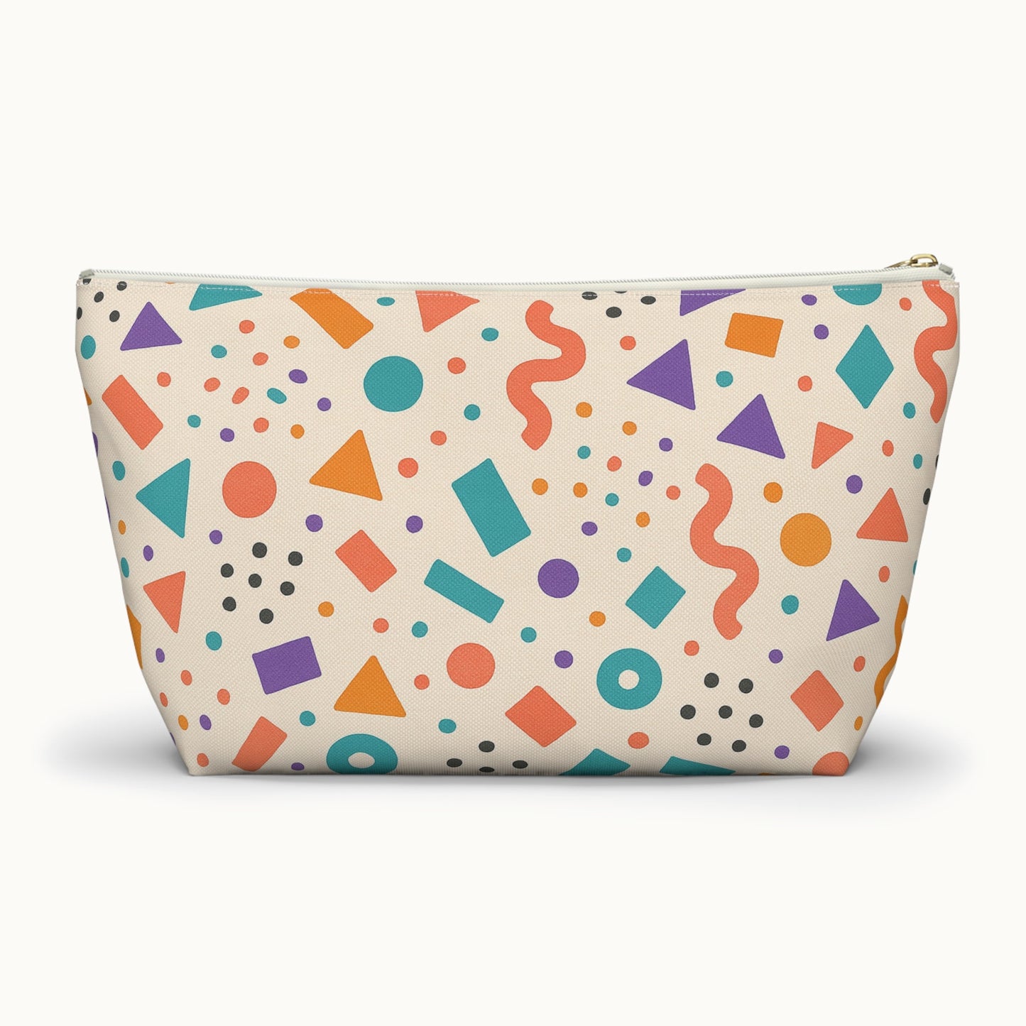 Colorful Geometric Accessory Pouch with T-bottom