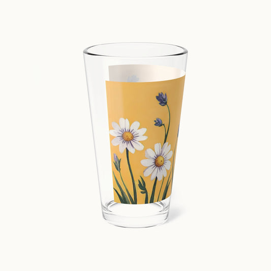 Spring Daisies Tall Mixing Glass 16oz