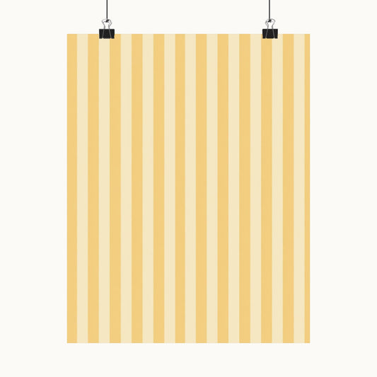 Buttercup Stripe Art Poster