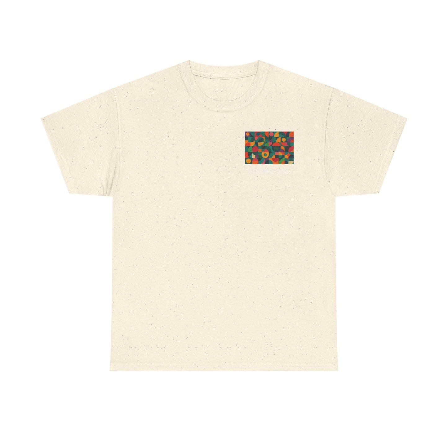 Colorful Geometric Print Unisex Heavy Cotton Tee, Comfortable Graphic T-Shirt, Casual Wear, Gift for Art Lovers, Everyday Style