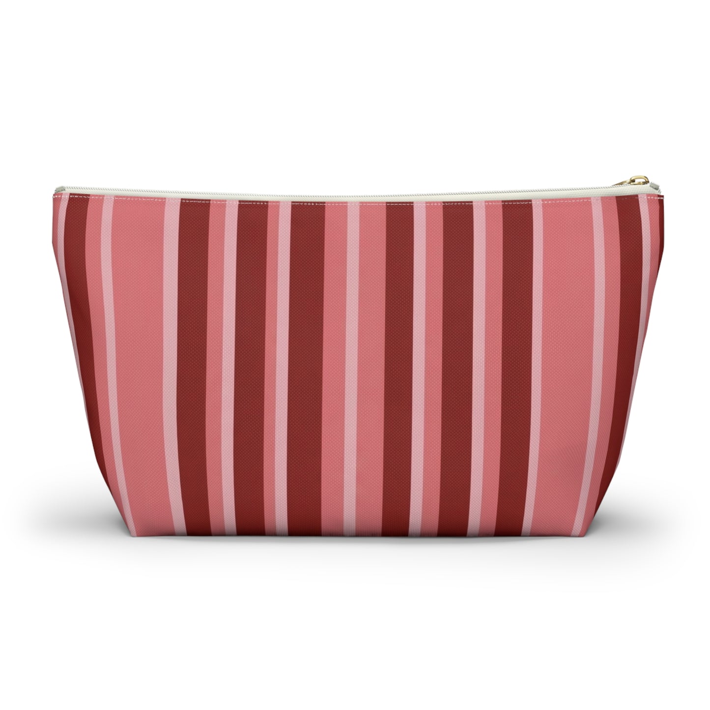 Raspberry Pinstripe Accessory Pouch with T-bottom