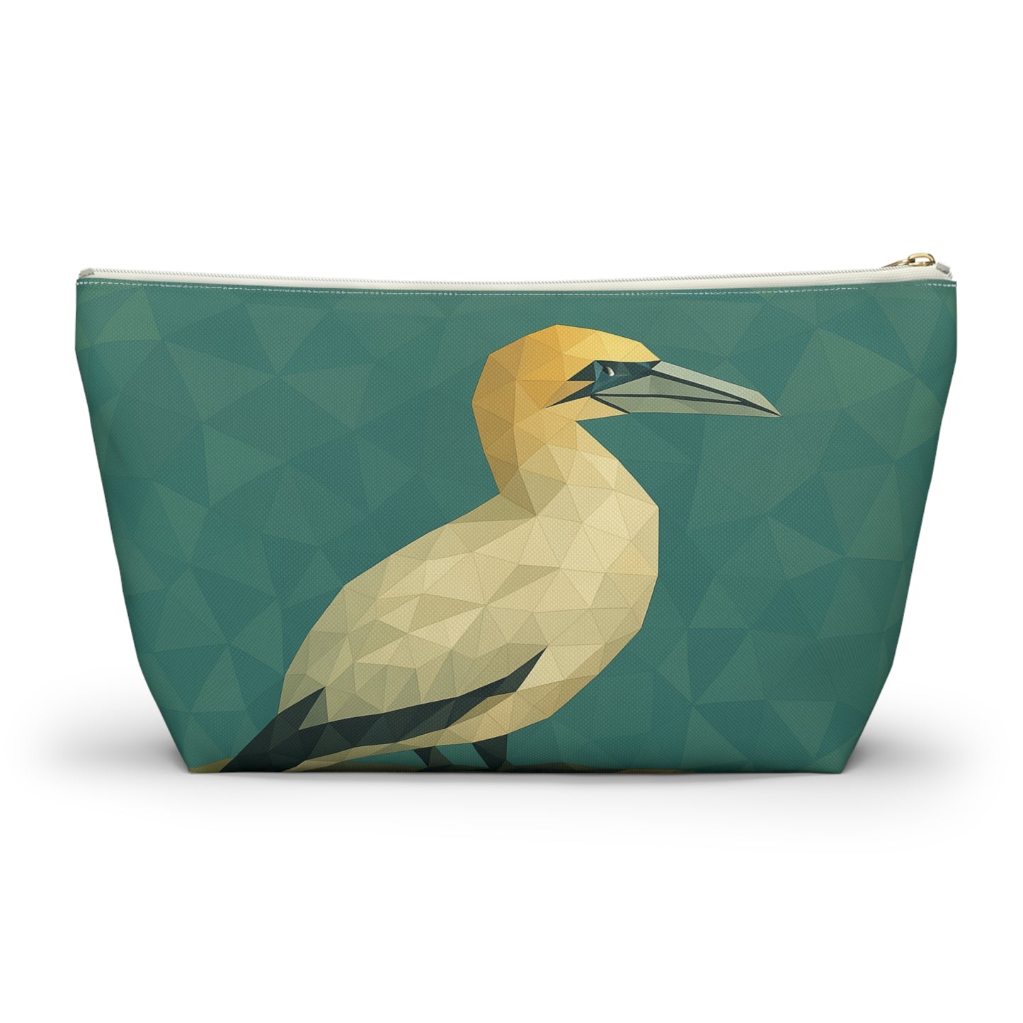 Geometric Bird Art Accessory Pouch with T-bottom