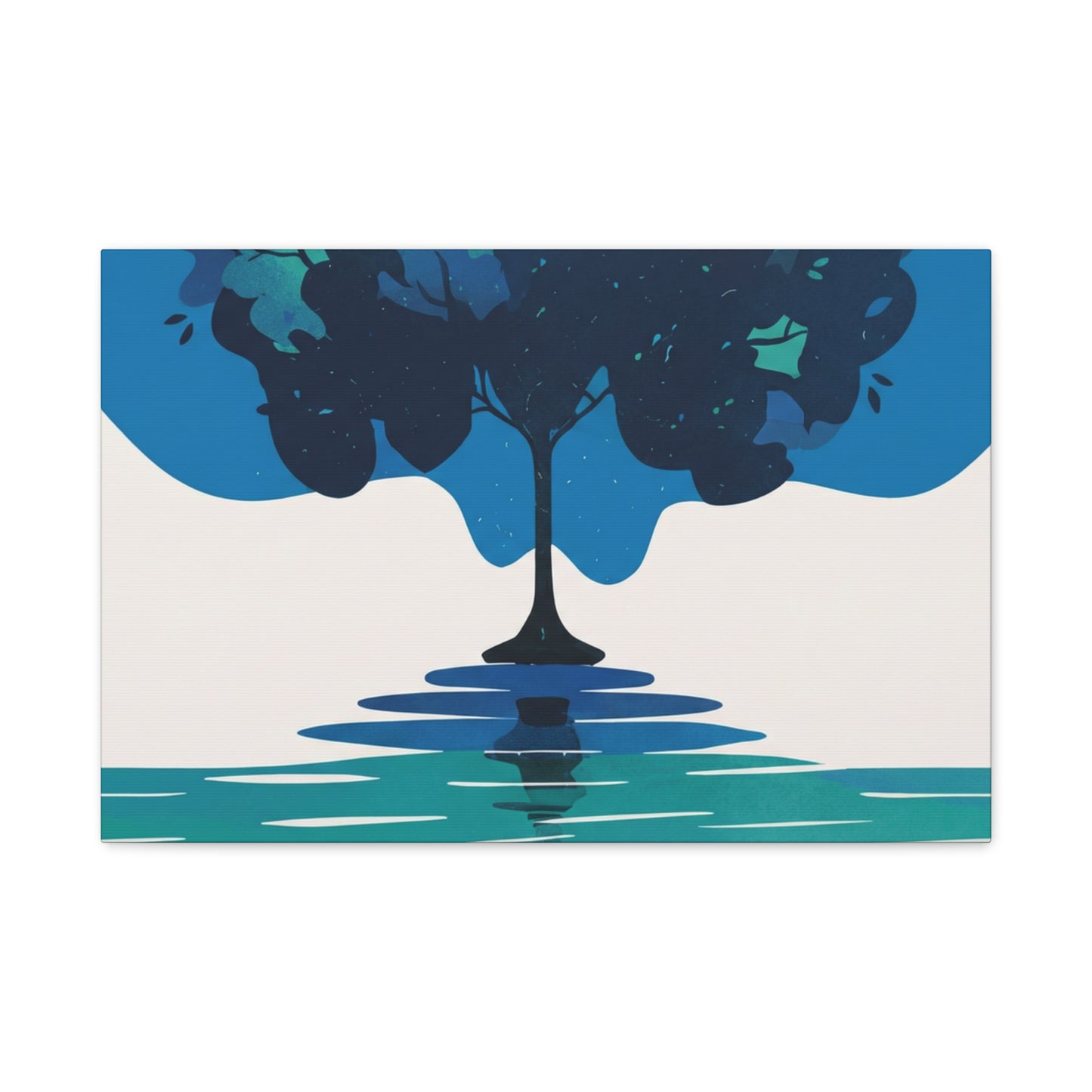 River Tree Stretched Canvas Wall Art