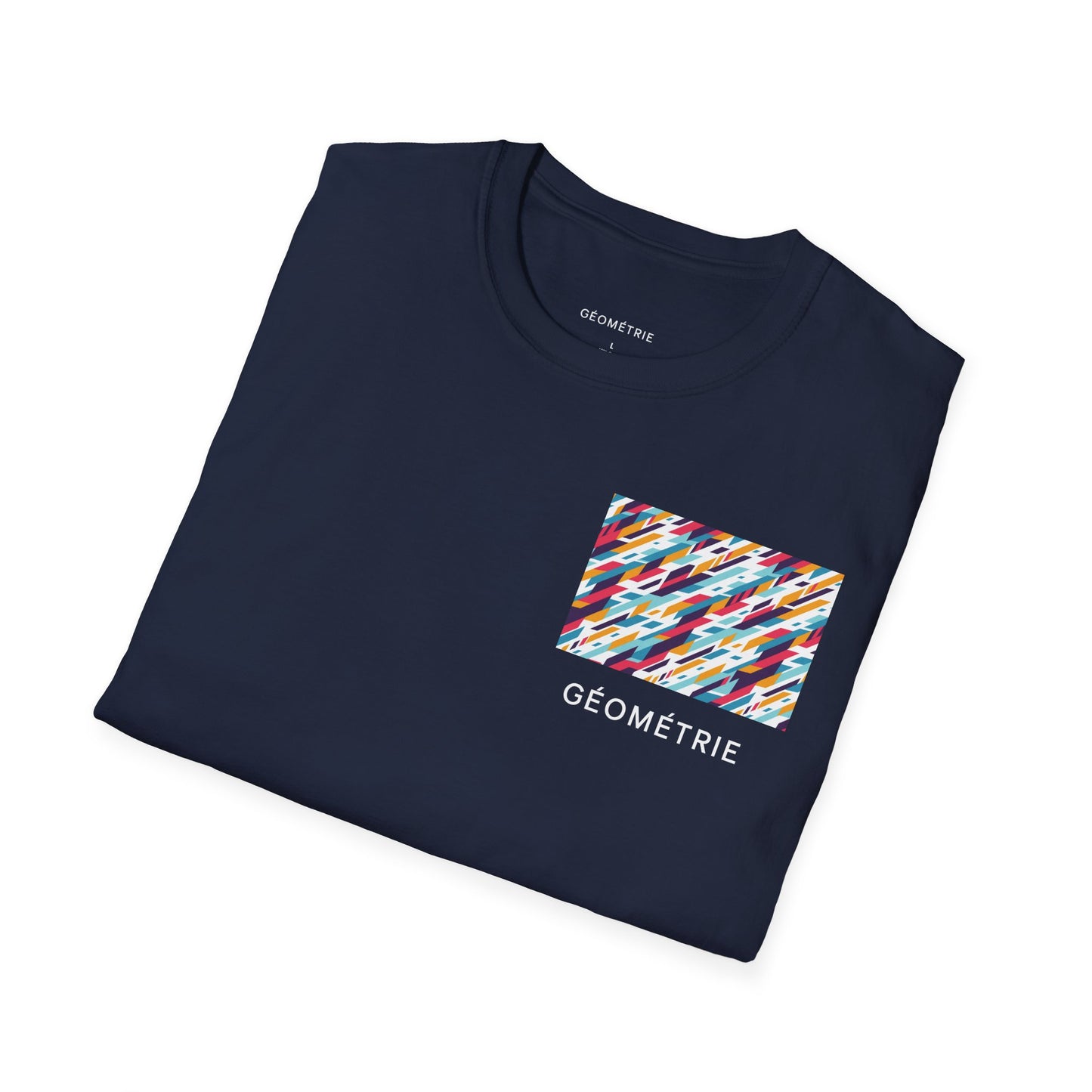 Colorful Geometric Unisex Softstyle T-Shirt, Casual Wear, Gift for Art Lovers, Everyday Comfort T-Shirt, Trendy Graphic Tee
