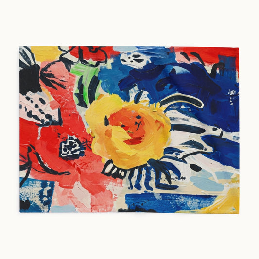 Abstract Flora Arctic Fleece Blanket
