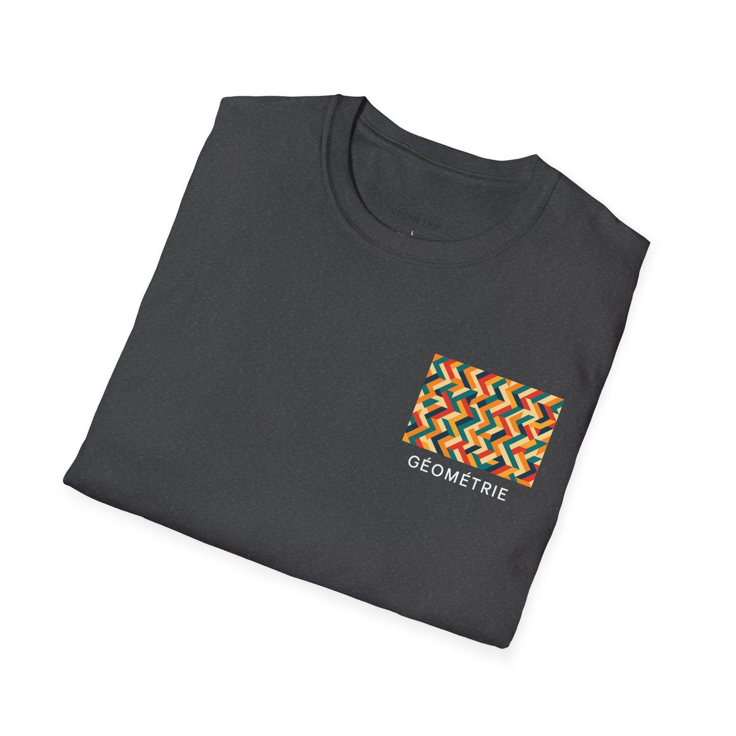 Geometric Pattern Unisex Softstyle T-Shirt, Casual Wear, Gift for Him/Her, Summer Fashion, Art-Inspired Tee