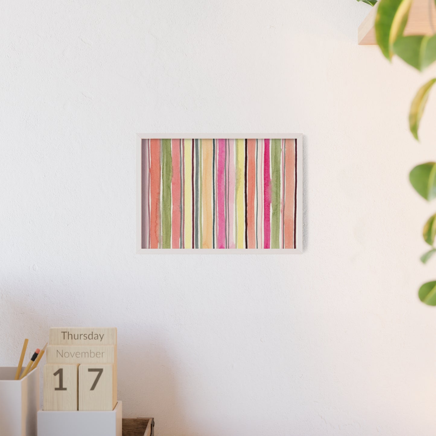 Summer Stripe Wood Framed Posters