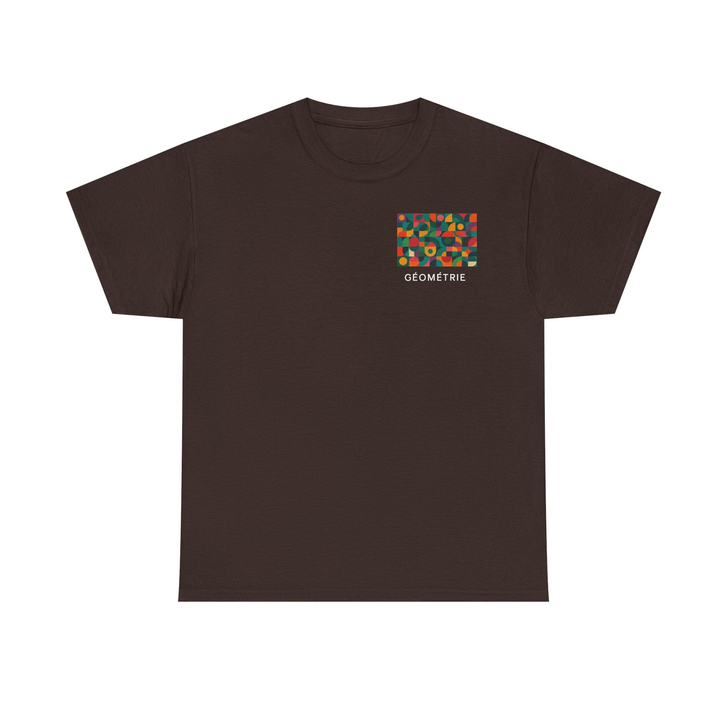 Colorful Geometric Print Unisex Heavy Cotton Tee, Comfortable Graphic T-Shirt, Casual Wear, Gift for Art Lovers, Everyday Style