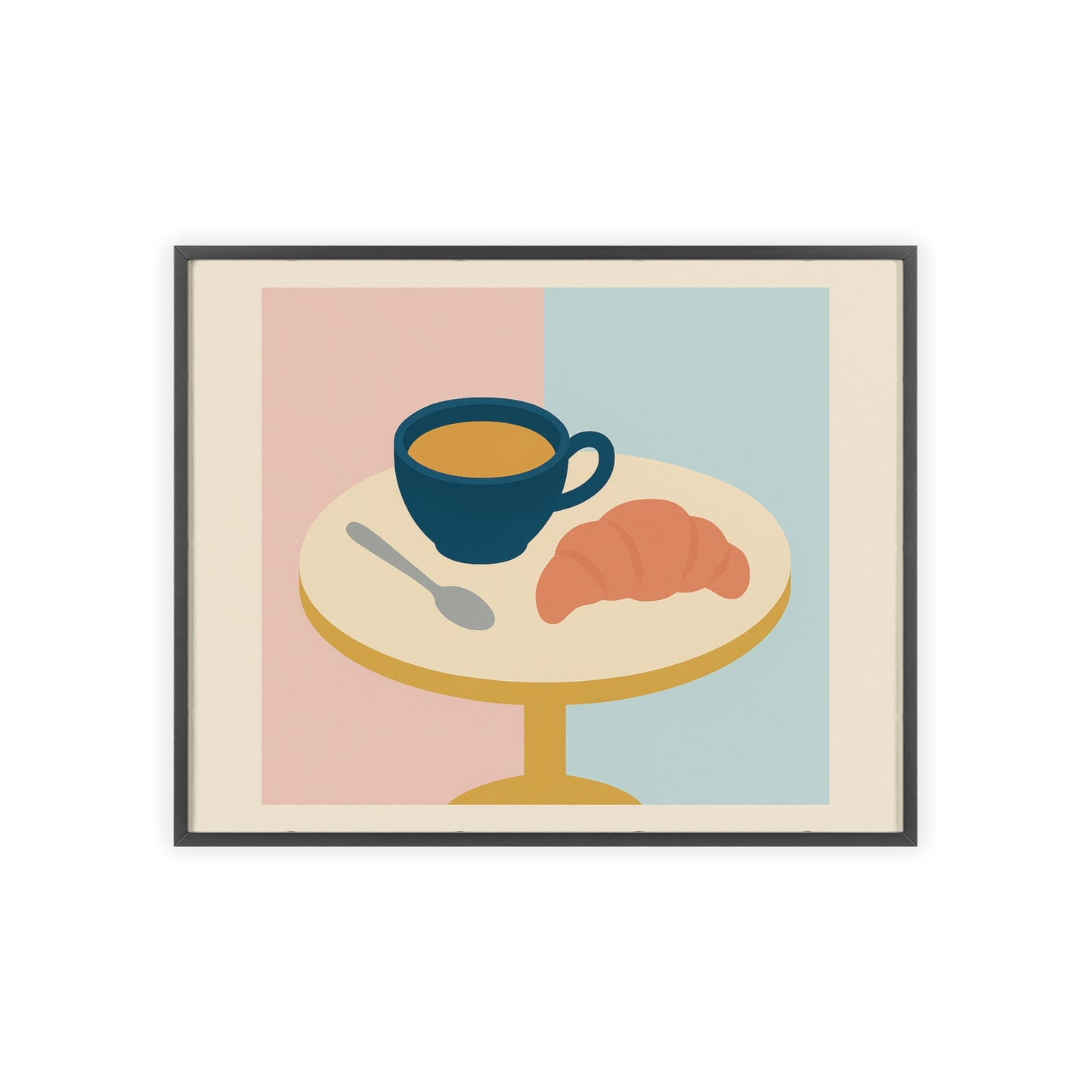 Minimalist Breakfast Scene Wood Framed Posters