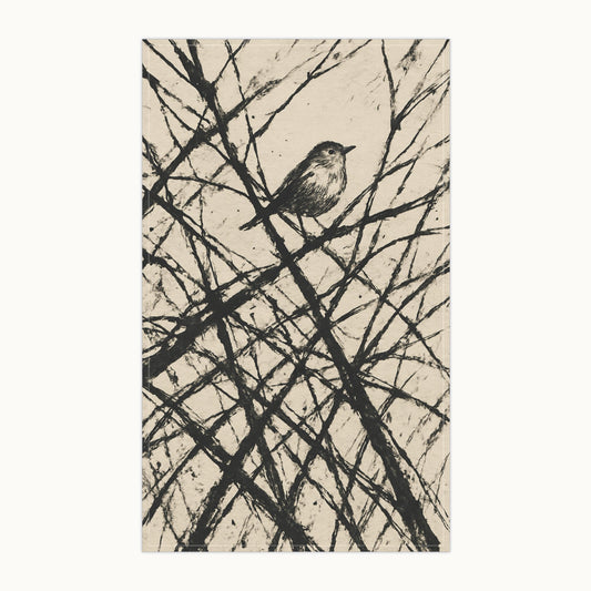 Winter Perch Tea Towel