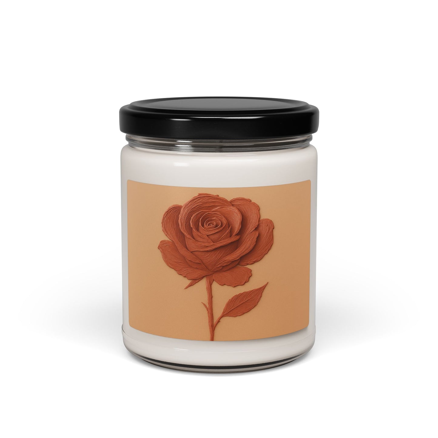 Textured Rose Sculpture Soy Candle