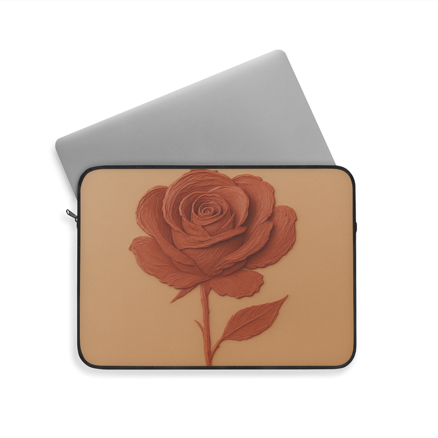 Textured Rose Sculpture Laptop Sleeve