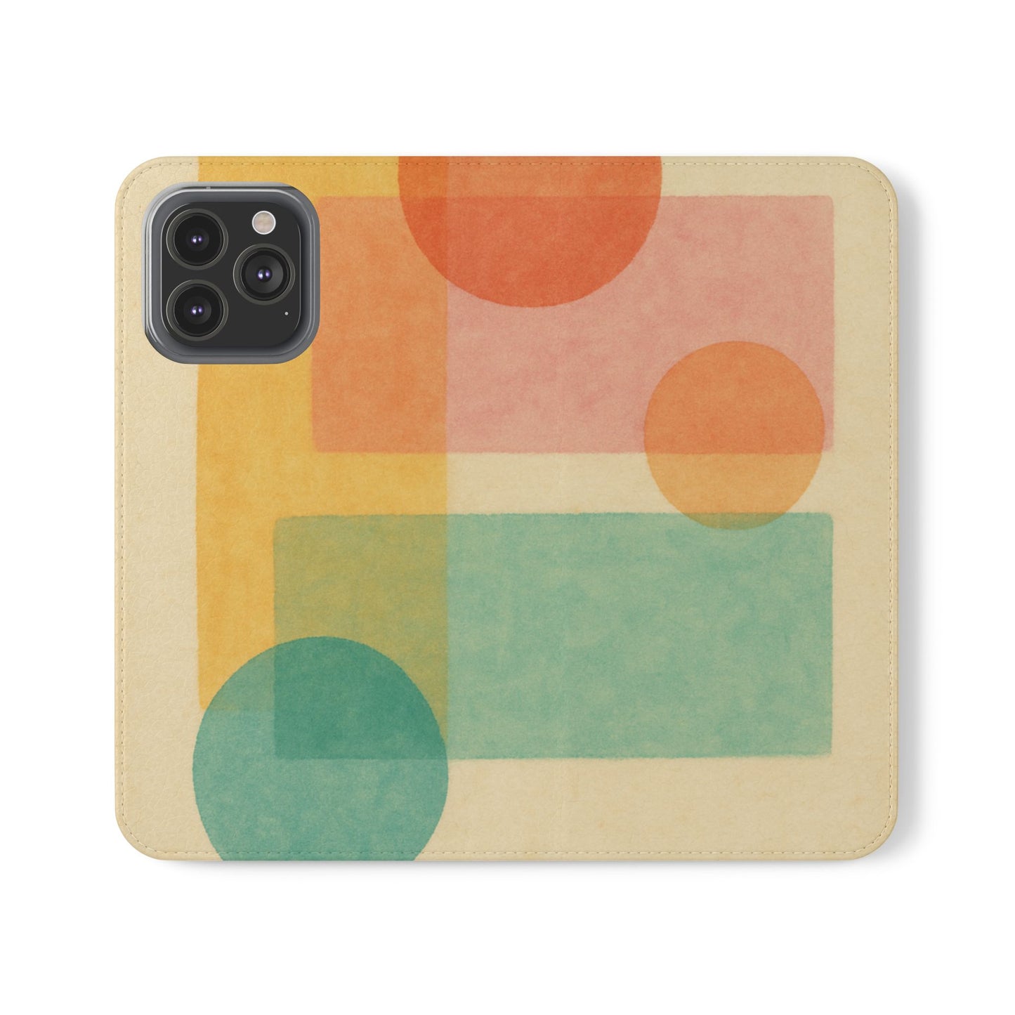 Sunlit Shapes Vegan Leather Flip Case