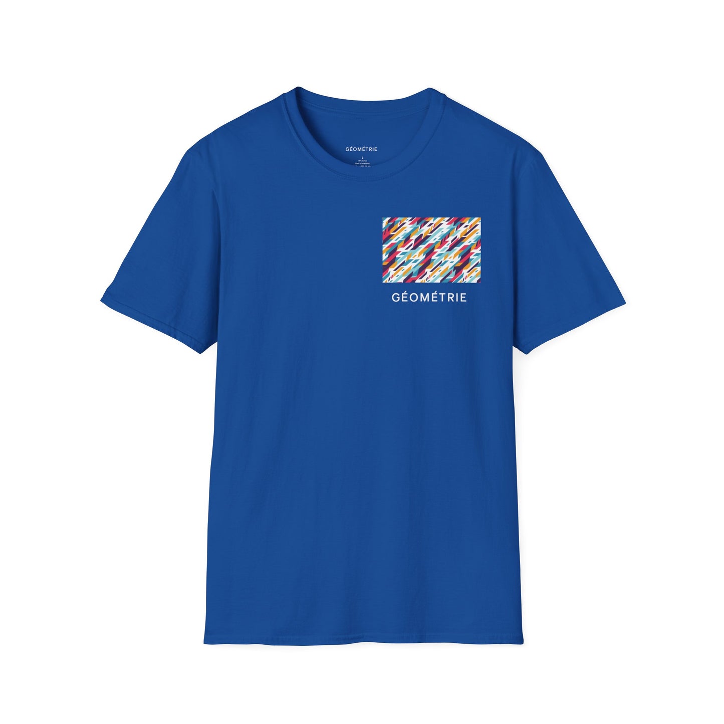 Colorful Geometric Unisex Softstyle T-Shirt, Casual Wear, Gift for Art Lovers, Everyday Comfort T-Shirt, Trendy Graphic Tee