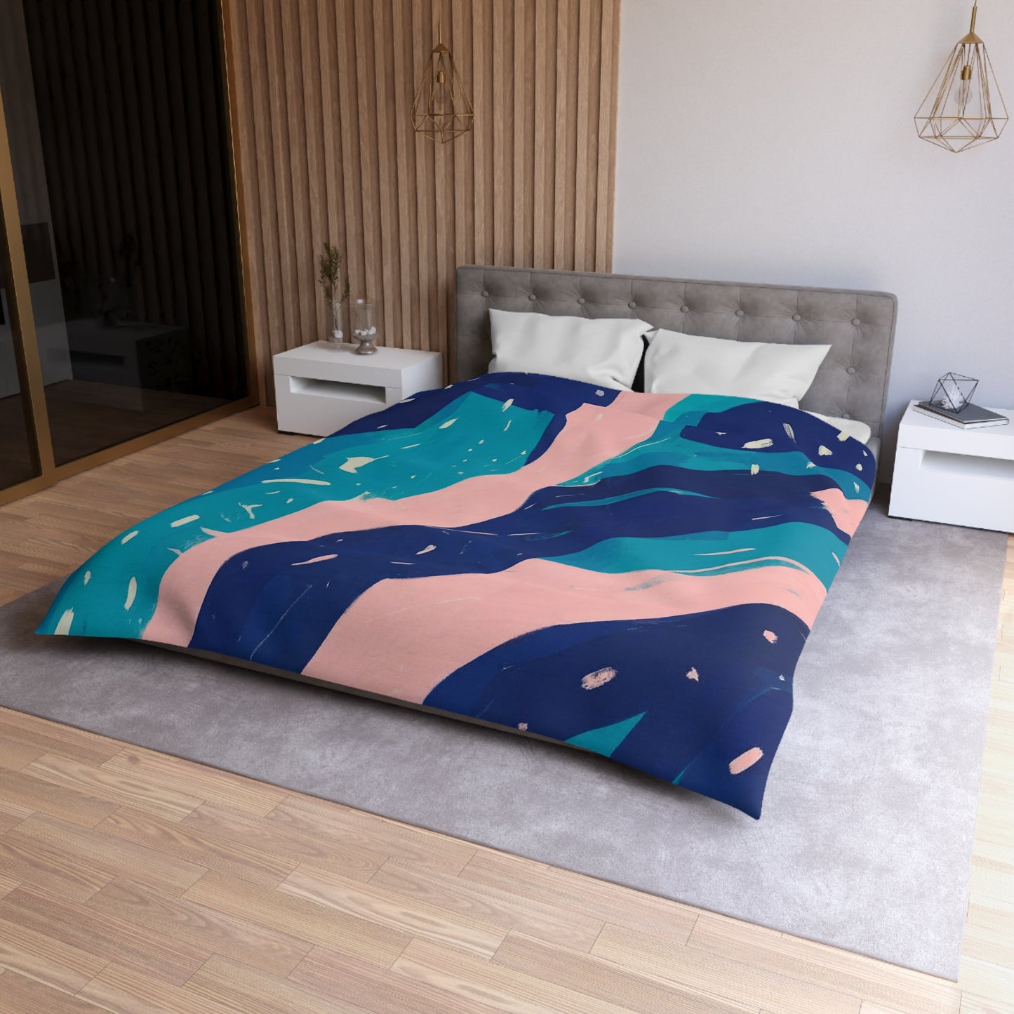Blush Current Microfiber Duvet Cover