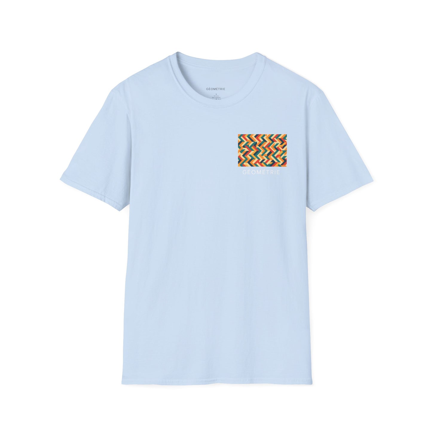 Geometric Pattern Unisex Softstyle T-Shirt, Casual Wear, Gift for Him/Her, Summer Fashion, Art-Inspired Tee