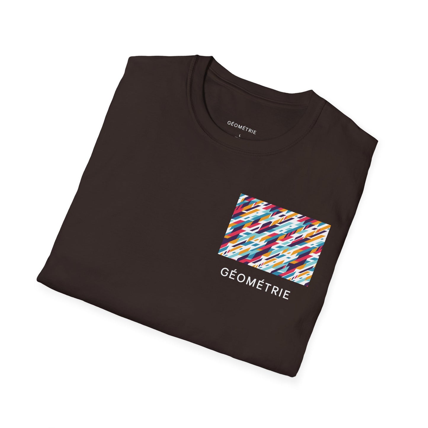 Colorful Geometric Unisex Softstyle T-Shirt, Casual Wear, Gift for Art Lovers, Everyday Comfort T-Shirt, Trendy Graphic Tee
