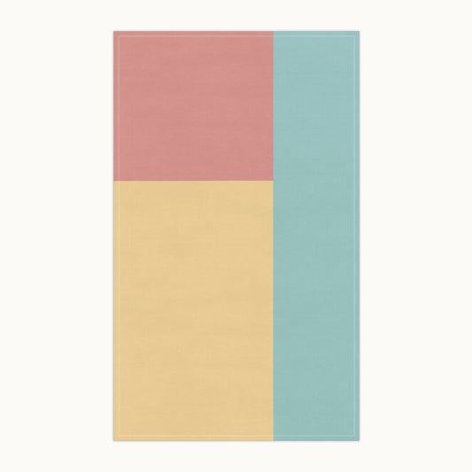 Minimalist Pastel Blocks Tea Towel