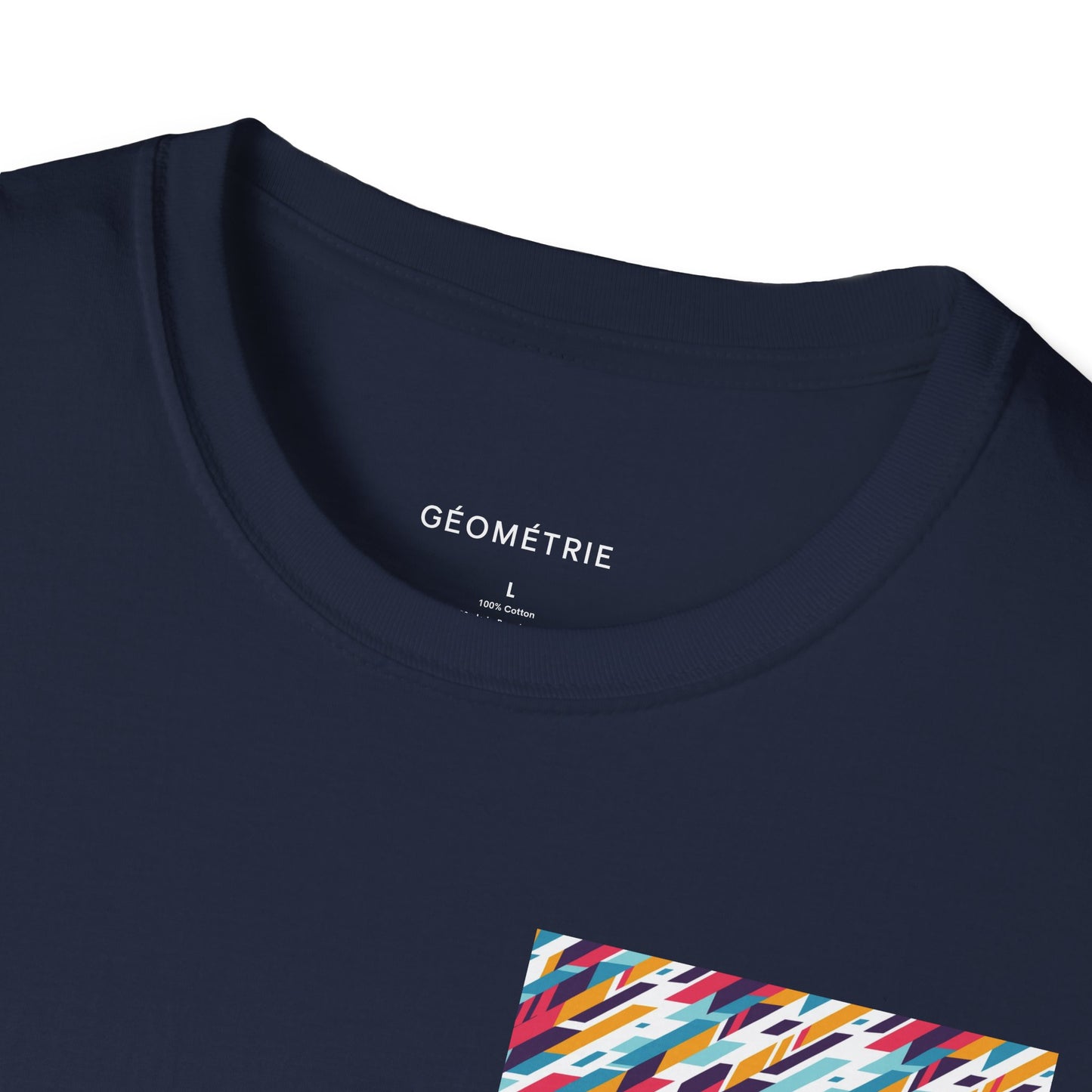 Colorful Geometric Unisex Softstyle T-Shirt, Casual Wear, Gift for Art Lovers, Everyday Comfort T-Shirt, Trendy Graphic Tee