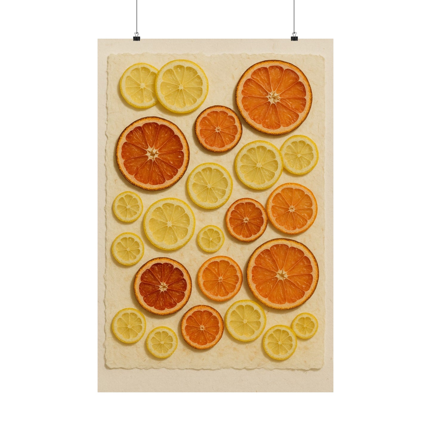 Citrus Botanical Collage Art Poster