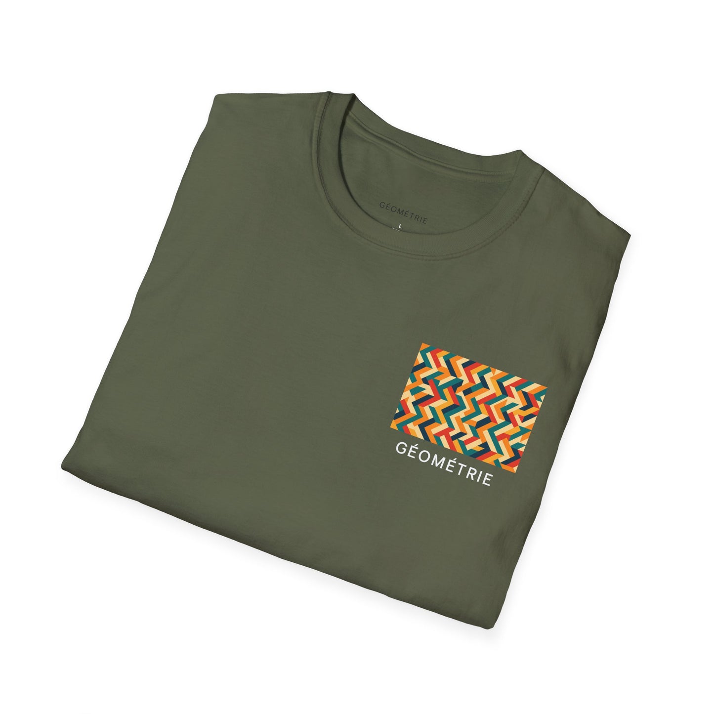Geometric Pattern Unisex Softstyle T-Shirt, Casual Wear, Gift for Him/Her, Summer Fashion, Art-Inspired Tee