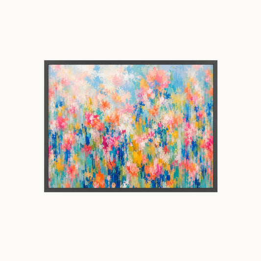 Chromatic Meadow Wood Framed Posters