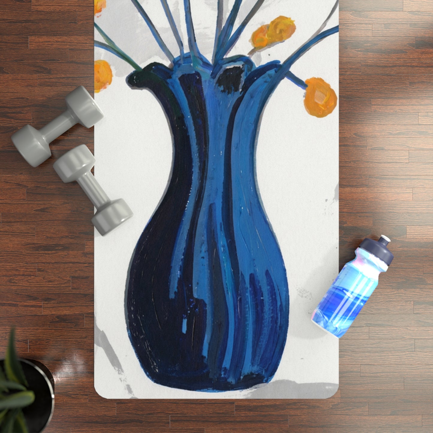 Blue Vase Rubber Yoga Mat
