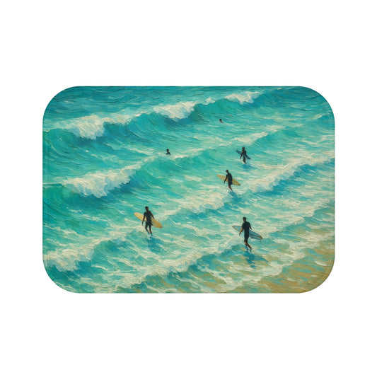 Ocean Wave Surfers Bath Mat