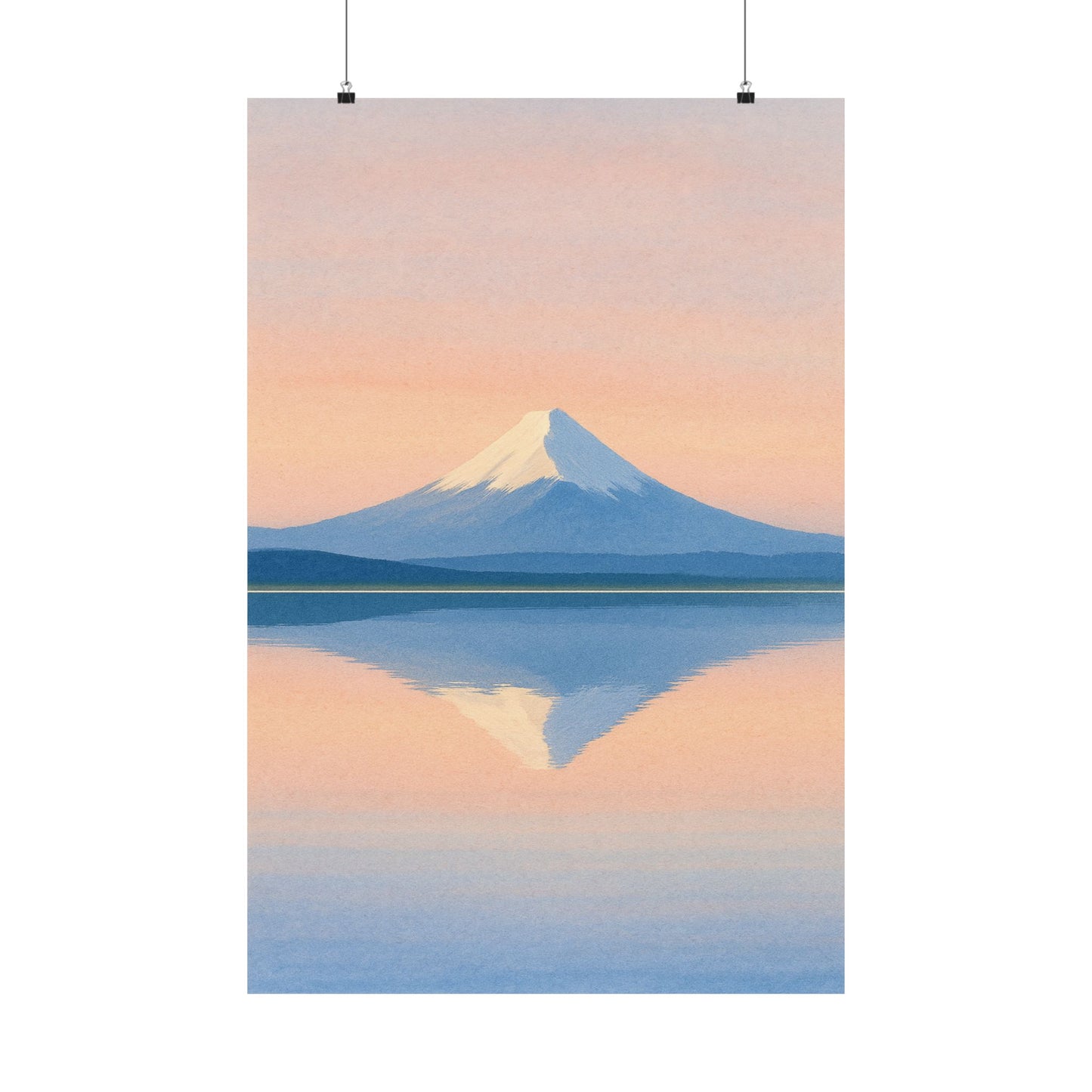 Mountain Reflected Sunset Art Poster