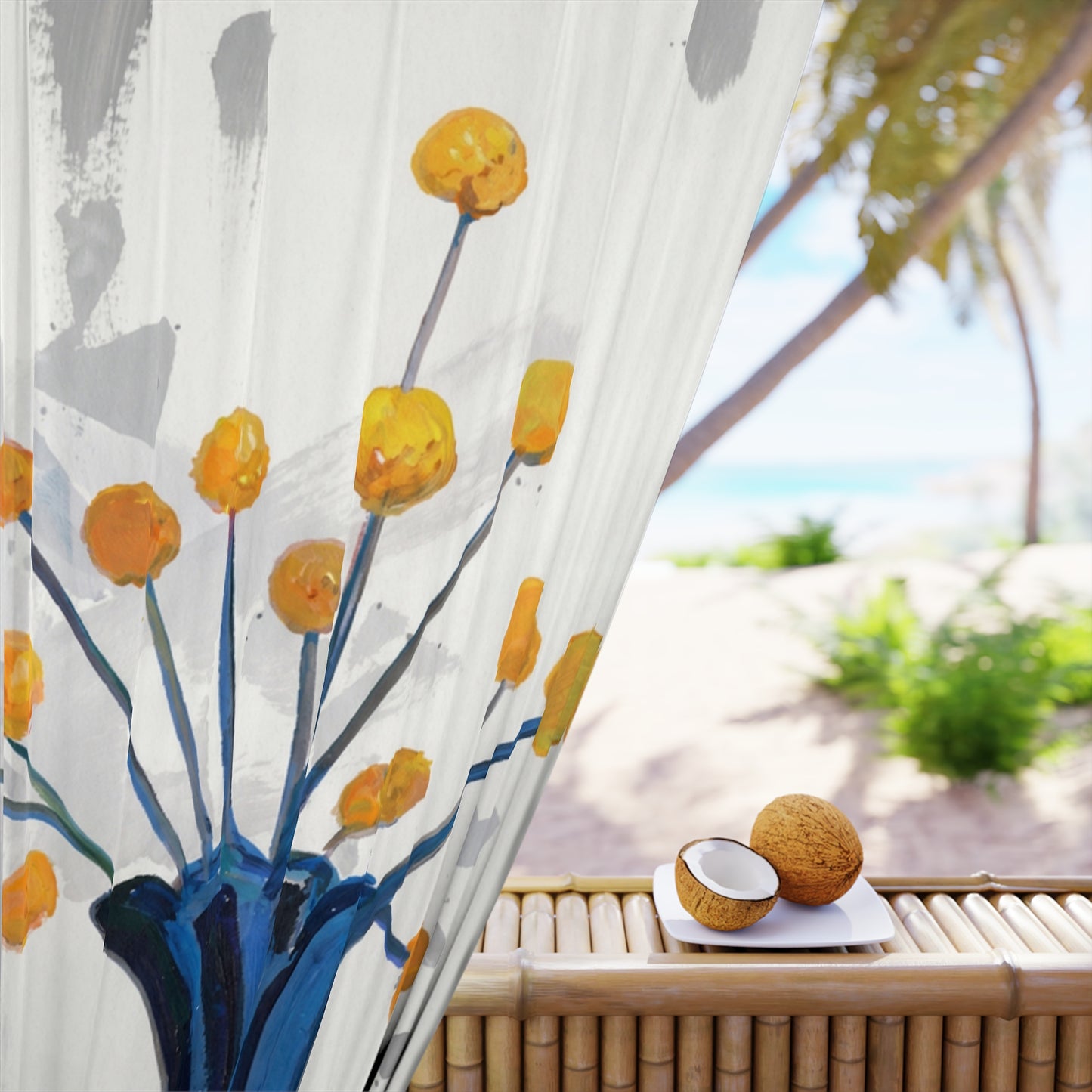 Blue Vase Window Curtain