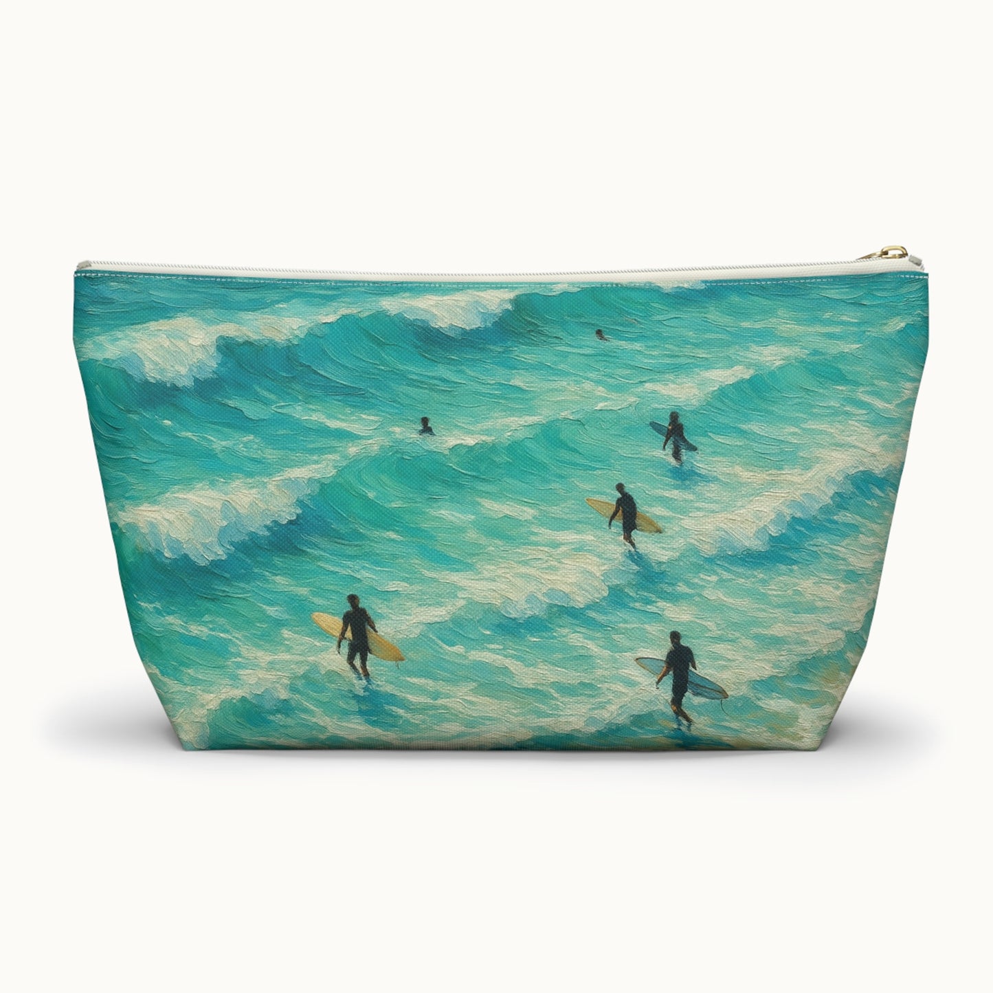 Ocean Wave Surfers Accessory Pouch with T-bottom