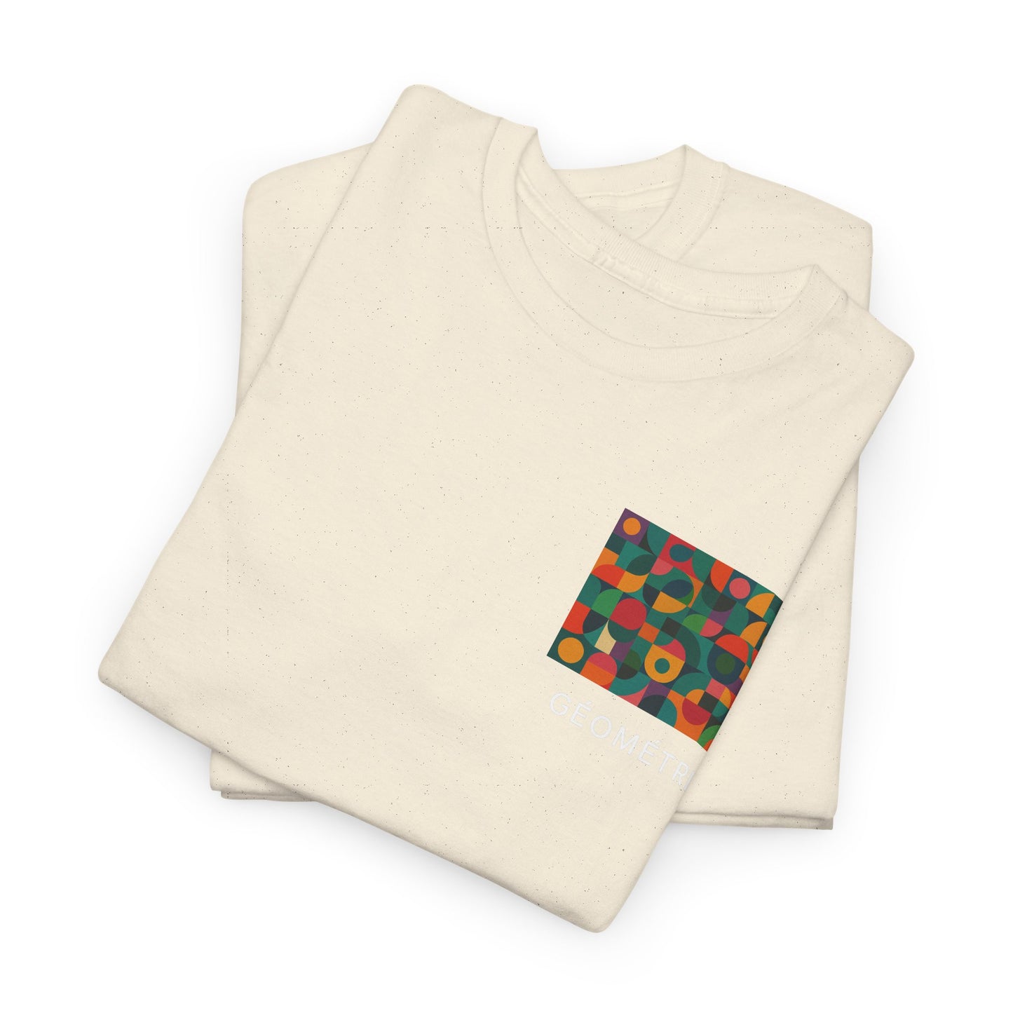 Colorful Geometric Print Unisex Heavy Cotton Tee, Comfortable Graphic T-Shirt, Casual Wear, Gift for Art Lovers, Everyday Style