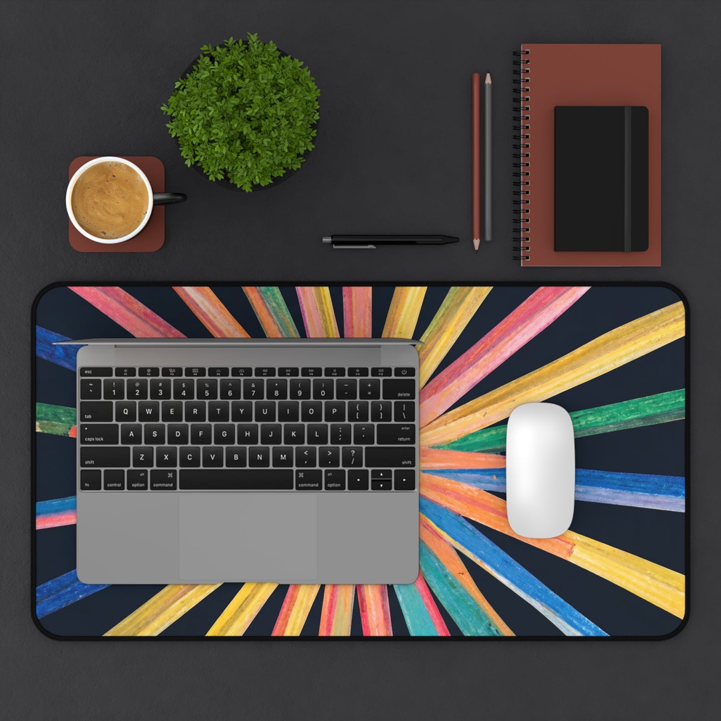 Midnight Sunburst Desk Mat