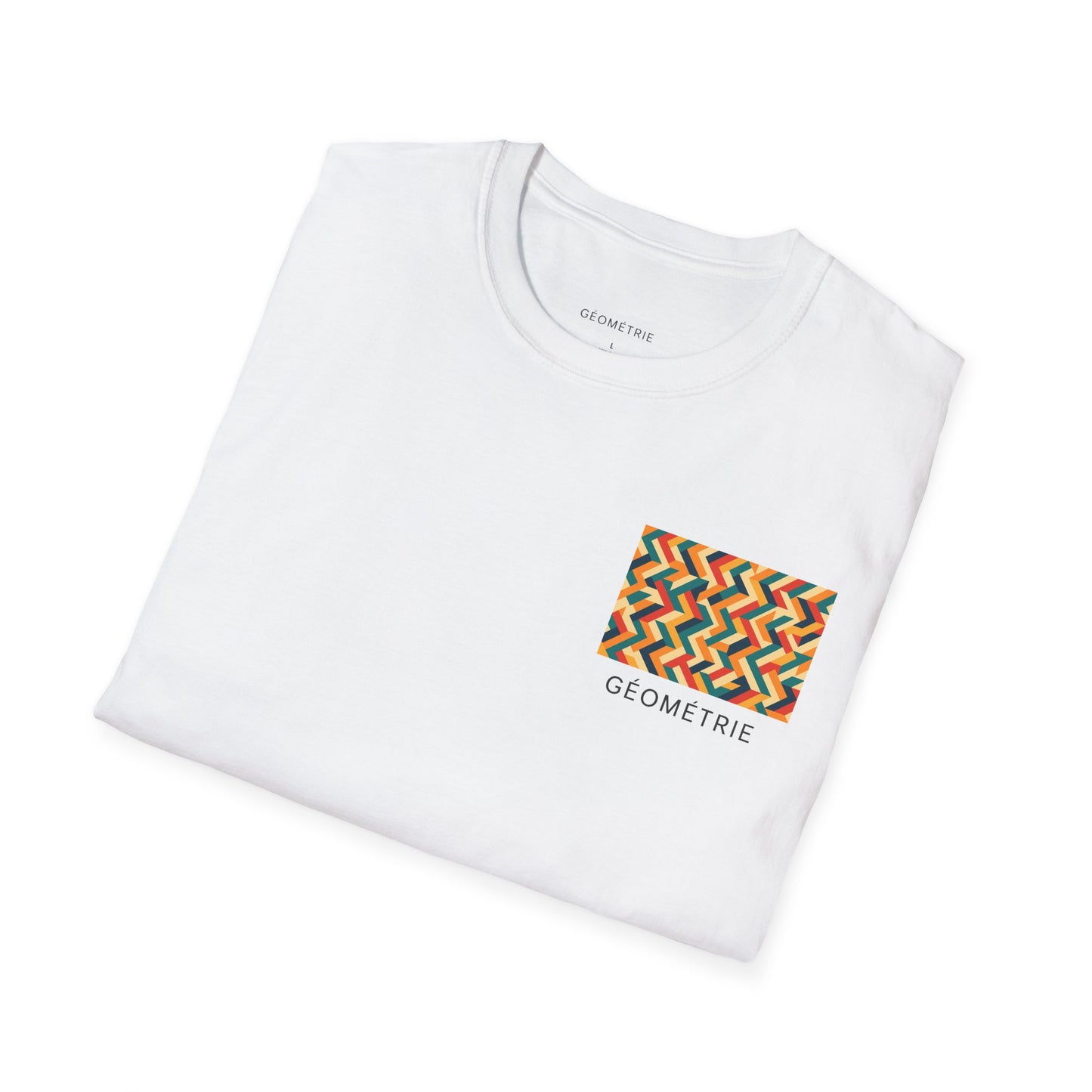Geometric Pattern Unisex Softstyle T-Shirt, Casual Wear, Gift for Him/Her, Summer Fashion, Art-Inspired Tee