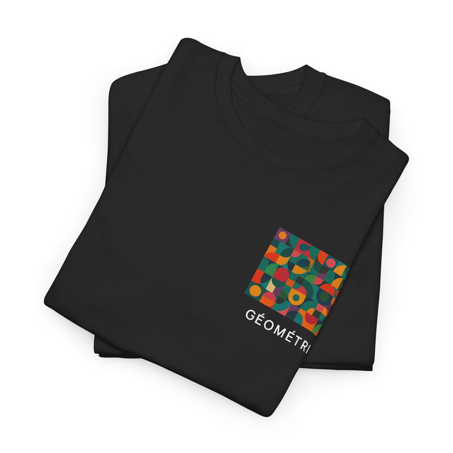 Colorful Geometric Print Unisex Heavy Cotton Tee, Comfortable Graphic T-Shirt, Casual Wear, Gift for Art Lovers, Everyday Style
