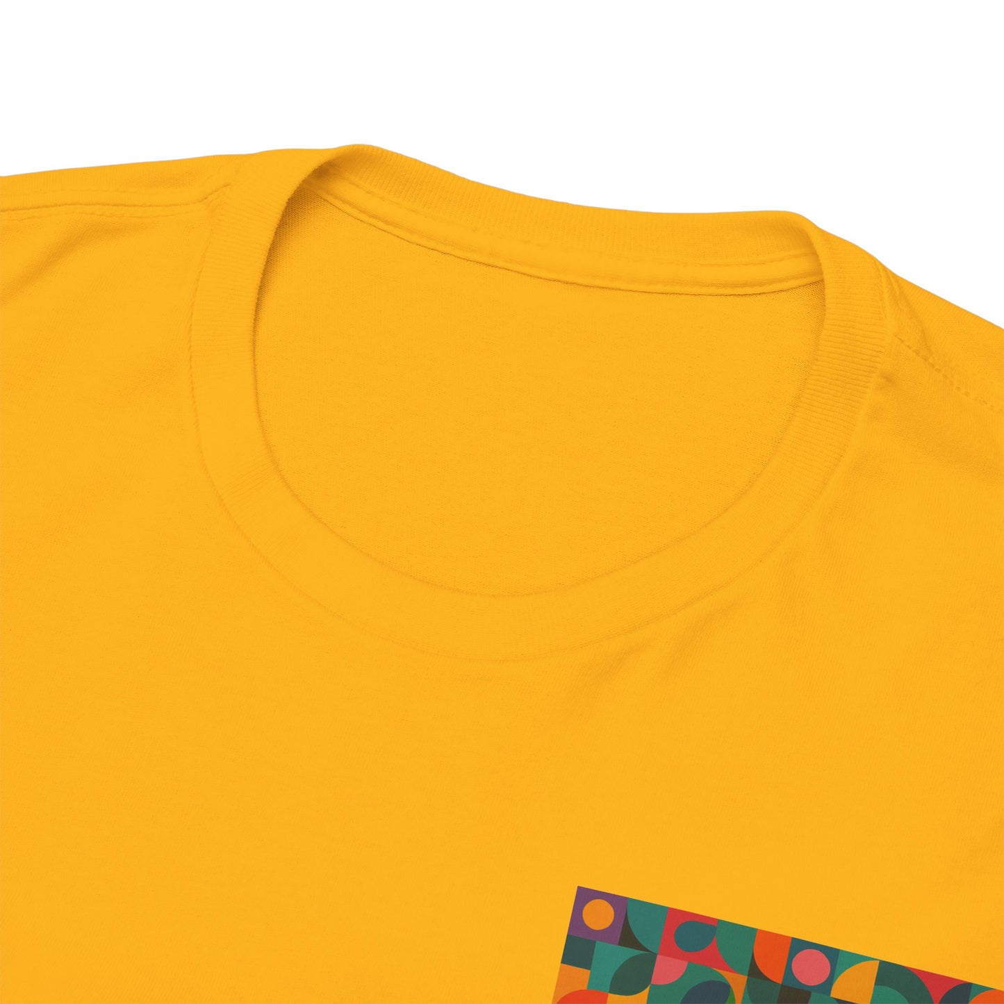 Colorful Geometric Print Unisex Heavy Cotton Tee, Comfortable Graphic T-Shirt, Casual Wear, Gift for Art Lovers, Everyday Style