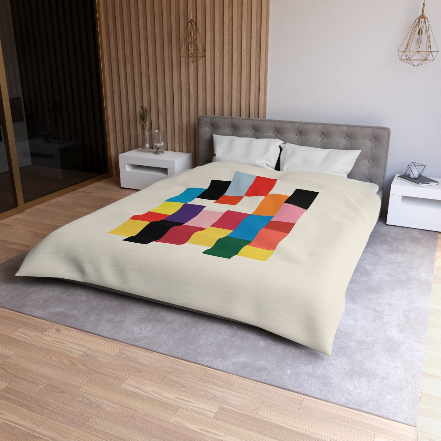 Mosaic Stack Microfiber Duvet Cover